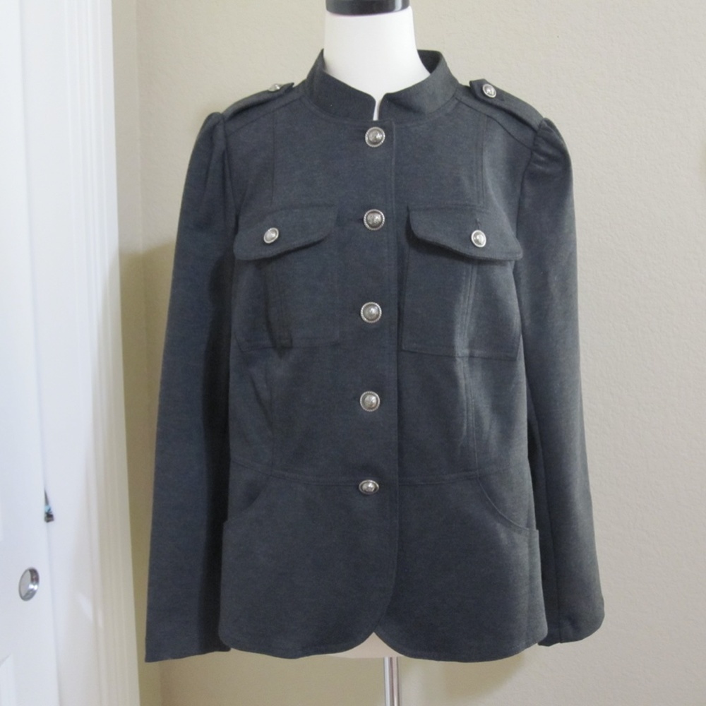 INC Gray Military Inspired Jacket